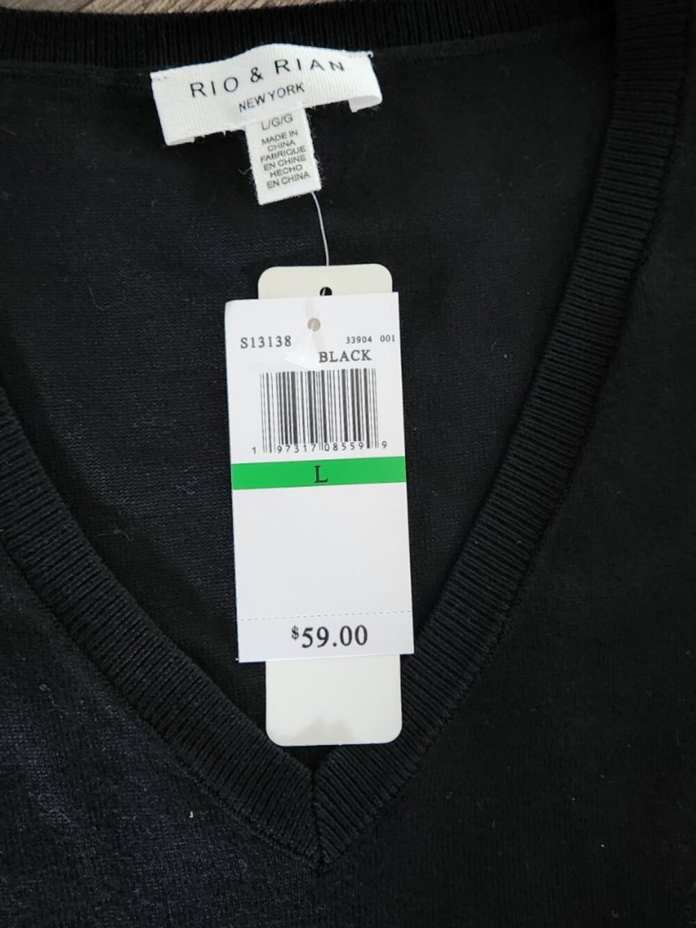Womens Rio & Rian SS Black Knit Top - Large - Picture 3 of 3